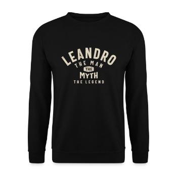 Leandro Personalized Name - Unisex Sweatshirt - black - Front - Alina (178cm) & Michal (187cm)