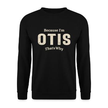 Otis Personalized Name - Unisex Sweatshirt - black - Front - Alina (178cm) & Michal (187cm)