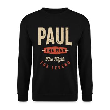 Paul Name Funny Personalized Birthday Paul - Unisex Sweatshirt - black - Front - Alina (178cm) & Michal (187cm)