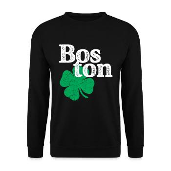 St Patricks Day Shamrock Massachusetts Boston - Unisex Sweatshirt - black - Front - Alina (178cm) & Michal (187cm)