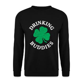 Drinking Buddies Funny St Patricks Day - Unisex Sweatshirt - black - Front - Alina (178cm) & Michal (187cm)