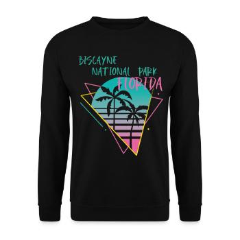 Biscayne Florida Palmen Ocean Surfing National Par - Unisex Pullover - Schwarz - Vorne - Alina (178cm) & Michal (187cm)
