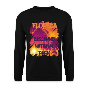 Palm Florida Biscayne Vacation Ocean National Par - Unisex Sweatshirt - black - Front - Alina (178cm) & Michal (187cm)