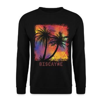 Biscayne-Palmen Florida-Nationalpark-Ozean-Surfen - Unisex Pullover - Schwarz - Vorne - Alina (178cm) & Michal (187cm)