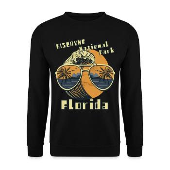 Sonnenbrille Florida Biscayne Palmen Beach Nationa - Unisex Pullover - Schwarz - Vorne - Alina (178cm) & Michal (187cm)