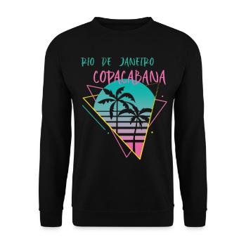 Copacabana Palm Rio-Holiday-Beach-Ocean-Surfing - Unisex Sweatshirt - black - Front - Alina (178cm) & Michal (187cm)