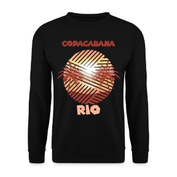 Copacabana Rio Palm Holiday Beach Ocean Surfing - Unisex Sweatshirt - black - Front - Alina (178cm) & Michal (187cm)
