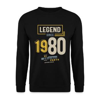 Legend Since 1980 43rd birthday - Unisex Sweatshirt - black - Front - Alina (178cm) & Michal (187cm)