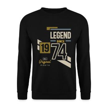 Legend Since 1974 49 birthday - Unisex Sweatshirt - black - Front - Alina (178cm) & Michal (187cm)