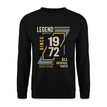 Legend Since 1972 51 birthday - Unisex Sweatshirt - black - Front - Alina (178cm) & Michal (187cm)