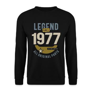 Legend Since 1977 46 birthday - Unisex Sweatshirt - black - Front - Alina (178cm) & Michal (187cm)