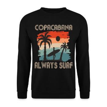 Copacabana Surfing Rio Holiday Sea Beach Sun - Unisex Sweatshirt - black - Front - Alina (178cm) & Michal (187cm)