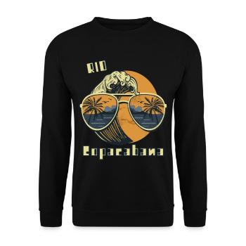Sunglasses Rio Copacabana Surfing Holiday Ocean S - Unisex Sweatshirt - black - Front - Alina (178cm) & Michal (187cm)