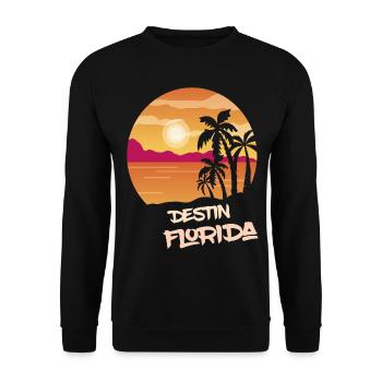 Florida Destin Holidays Palm Ocean Surfing - Unisex Sweatshirt - black - Front - Alina (178cm) & Michal (187cm)