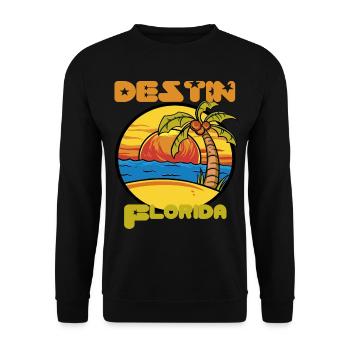 Destin Sunset Holiday Florida Palm Ocean - Unisex Sweatshirt - black - Front - Alina (178cm) & Michal (187cm)