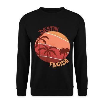 Destin Surfing Palms Florida Holiday Ocean - Unisex Sweatshirt - black - Front - Alina (178cm) & Michal (187cm)
