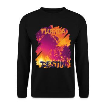 Destin Florida Palmen-Strand-Ozean-Surfen - Unisex Pullover - Schwarz - Vorne - Alina (178cm) & Michal (187cm)