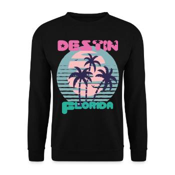 Destin Surfing Florida Holiday Palm Beach Ocean - Unisex Sweatshirt - black - Front - Alina (178cm) & Michal (187cm)