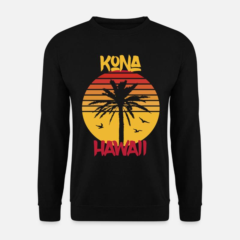 Hawaii Kona Palm Ocean Surf - Sweat-shirt Unisexe - noir