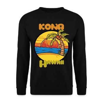 Kona Sunset Holiday Hawaii Palm Ocean - Unisex Sweatshirt - black - Front - Alina (178cm) & Michal (187cm)