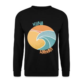 Kona Surfing Palms Hawaii Holiday Ocean - Unisex Sweatshirt - black - Front - Alina (178cm) & Michal (187cm)
