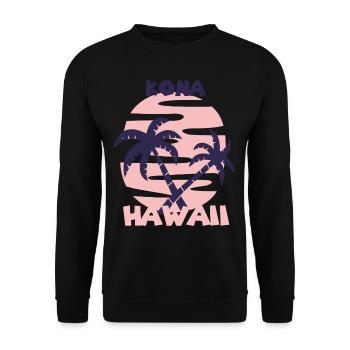 Familienurlaub Hawaii Kona Palm Tree Beach Ocean - Unisex Pullover - Schwarz - Vorne - Alina (178cm) & Michal (187cm)