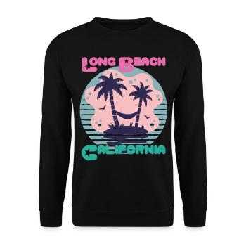 Sunglasses California Long Beach Palm Beach O - Unisex Sweatshirt - black - Front - Alina (178cm) & Michal (187cm)
