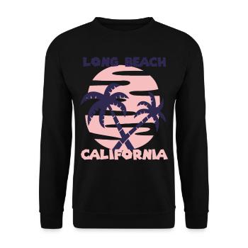 Family Vacation California Long Beach Palm Beach - Unisex Sweatshirt - black - Front - Alina (178cm) & Michal (187cm)
