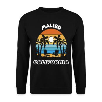 Flamingo California Malibu Palm Holidays - Unisex Sweatshirt - black - Front - Alina (178cm) & Michal (187cm)