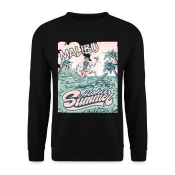 Surf Californie Malibu Vacances Plage Surf - Sweat-shirt Unisexe - noir - Devant - Alina (178cm) & Michal (187cm)