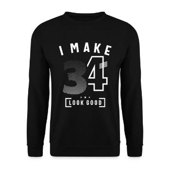 I Make 34 Birthday 34 Years Old - Unisex Sweatshirt - black - Front - Alina (178cm) & Michal (187cm)