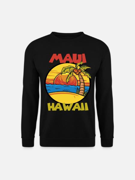 Maui Palm Hawaii Vacanze Ocean Surf - Felpa unisex - nero