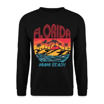 Miami Beach Florida Urlaub Ocean Beach Surfen - Unisex Pullover - Schwarz - Vorne - Alina (178cm) & Michal (187cm)