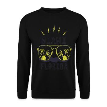Sunglass Florida Miami Beach Palm Beach Ocean - Unisex Sweatshirt - black - Front - Alina (178cm) & Michal (187cm)