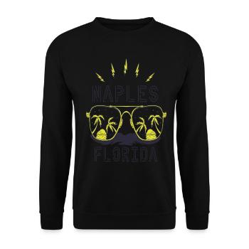 Sunglass Florida Naples Palm Trees Beach Ocean - Unisex Sweatshirt - black - Front - Alina (178cm) & Michal (187cm)
