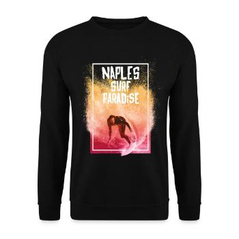Naples Surfing Florida Urlaub Palme Strand Ozean - Unisex Pullover - Schwarz - Vorne - Alina (178cm) & Michal (187cm)