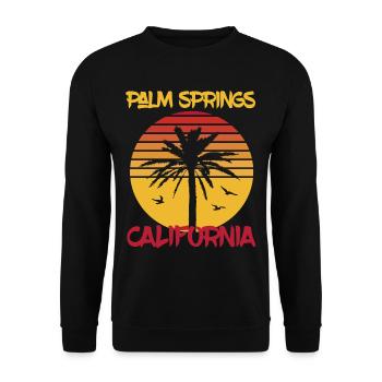 Californie, Palm Springs, Palmiers, Océan, Surf - Sweat-shirt Unisexe - noir - Devant - Alina (178cm) & Michal (187cm)