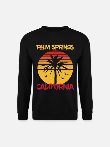 California Palm Springs Palmen Ocean Surfing - Unisex Pullover - Schwarz