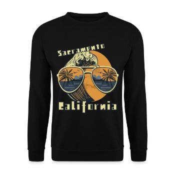 Palme Sonnenbrille Kalifornien Sacramento Beach Oc - Unisex Pullover - Schwarz - Vorne - Alina (178cm) & Michal (187cm)