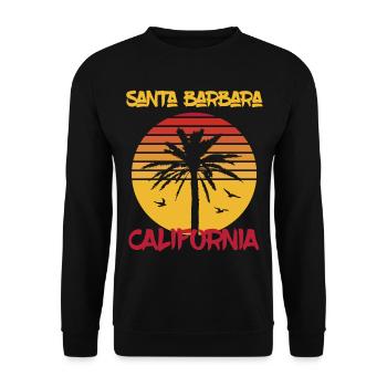 Californie Santa Barbara Vacances Palm Ocean Surf - Sweat-shirt Unisexe - noir - Devant - Alina (178cm) & Michal (187cm)