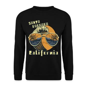 Palm Sunglasses California Santa Barbara Beach - Unisex Sweatshirt - black - Front - Alina (178cm) & Michal (187cm)