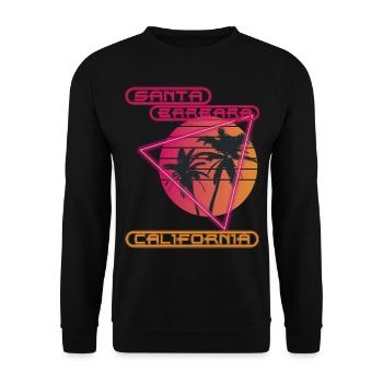 Retro Palme Kalifornien Santa Barbara Urlaub Ozean - Unisex Pullover - Schwarz - Vorne - Alina (178cm) & Michal (187cm)