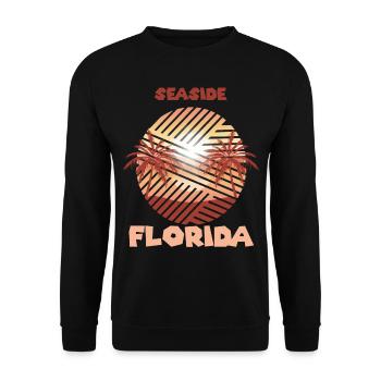 Retro Coastal Florida Palm Ocean Surfing - Unisex Sweatshirt - black - Front - Alina (178cm) & Michal (187cm)