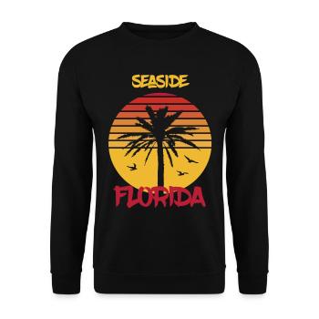 Florida Seaside Palm Ocean Surfing - Unisex Sweatshirt - black - Front - Alina (178cm) & Michal (187cm)