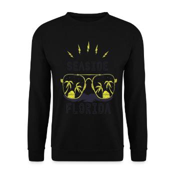 Palm Sunglasses Florida Seaside Beach Ocean - Unisex Sweatshirt - black - Front - Alina (178cm) & Michal (187cm)