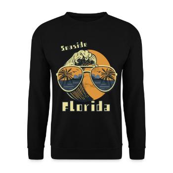 Sunglass Florida Coastal Palm Beach Ocean - Unisex Sweatshirt - black - Front - Alina (178cm) & Michal (187cm)