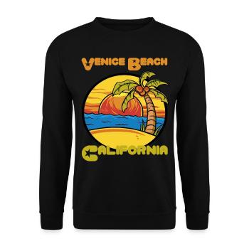 Venice Beach Sonnenuntergang Urlaub Kalifornien Pa - Unisex Pullover - Schwarz - Vorne - Alina (178cm) & Michal (187cm)