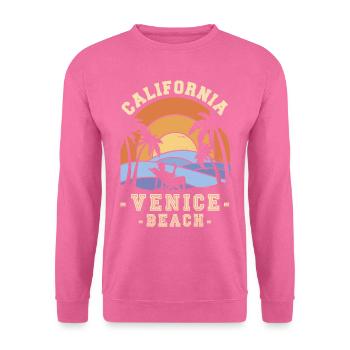 California Venice Beach Palmen Urlaub Meeresbrandu - Unisex Pullover - Pink - Vorne