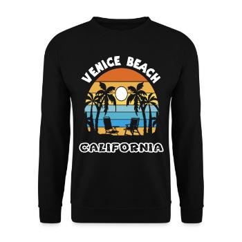 Venice Beach Family Vacation California Ocean Palm - Unisex Sweatshirt - black - Front - Alina (178cm) & Michal (187cm)