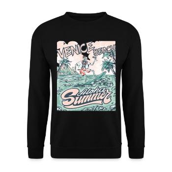 Family Vacation California Venice Beach Palme Ozea - Unisex Sweatshirt - black - Front - Alina (178cm) & Michal (187cm)
